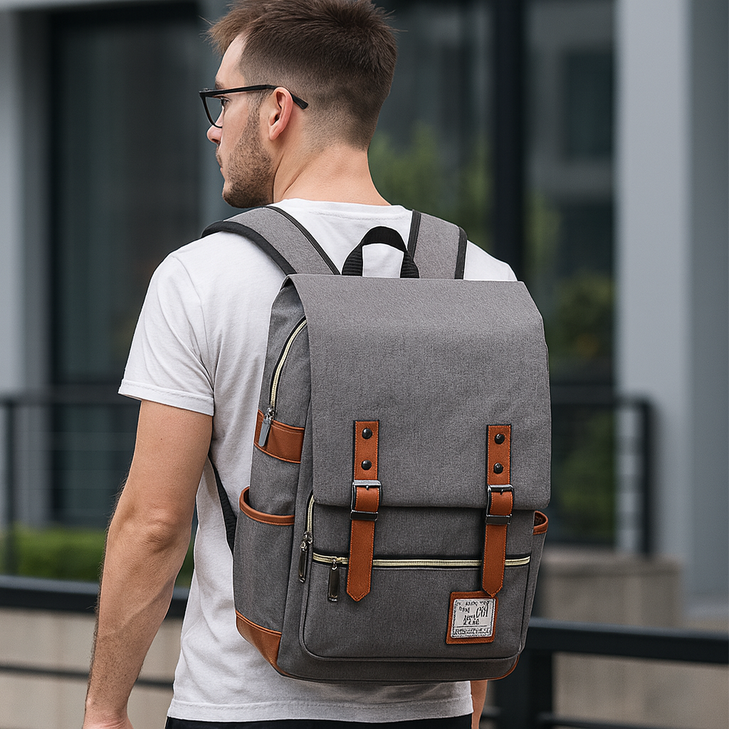 Mochila Masculina CanvasCraft – Lona Premium