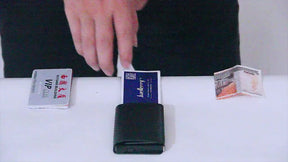 Carteiras Fibra De Carbono Porta-Cartões Masculina Preta Mágica Tripla De Couro