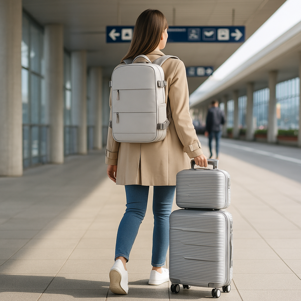 kit Malas De Viagem Feminino Cinza TripVault Trio