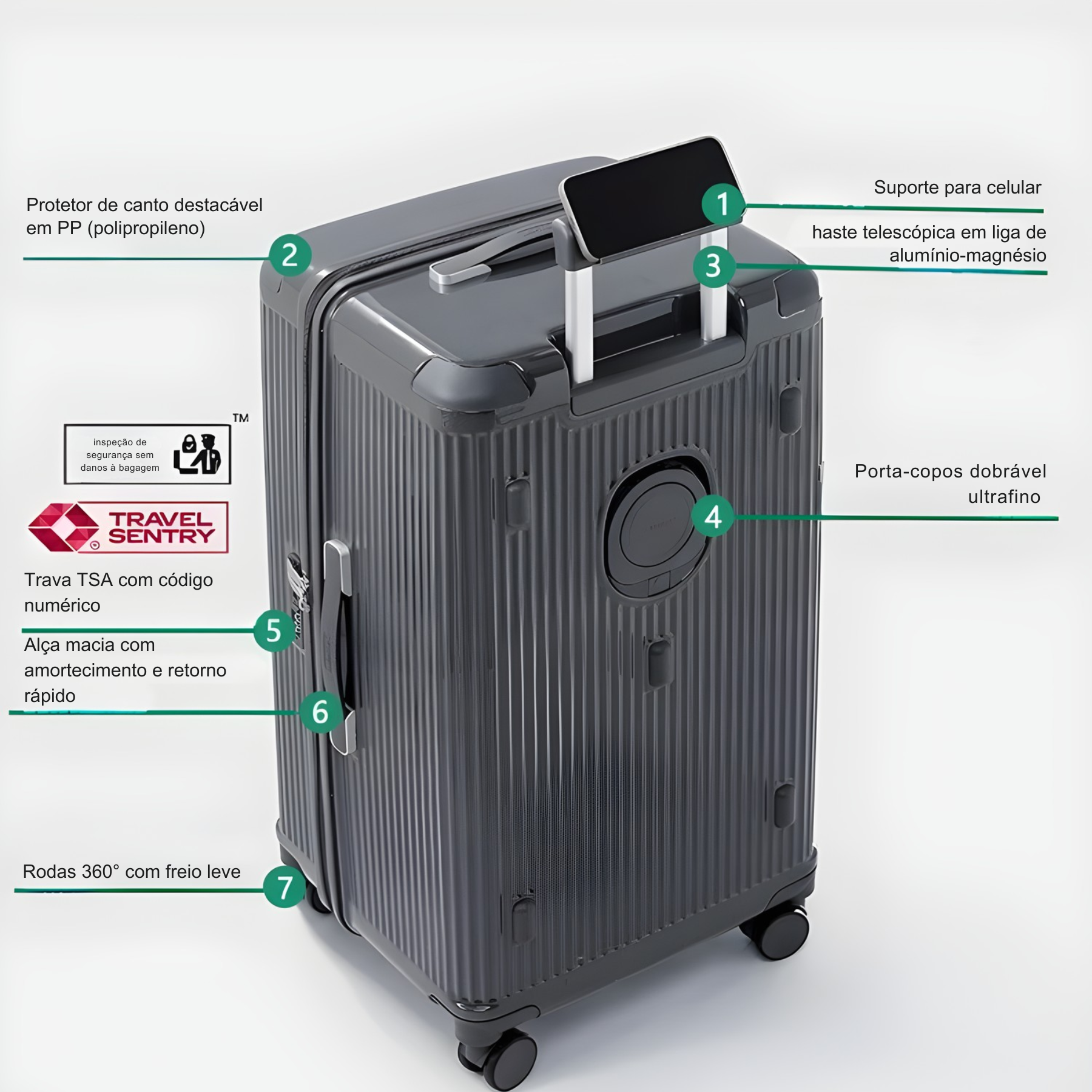 Mala De Viagem Masculina Trium Cinza